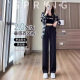 Black Straight Leg Pants Women's 2024 New Spring and Summer High Waist Dosing Wide Leg Casual All-match Pants chubby girl Suit Pants
