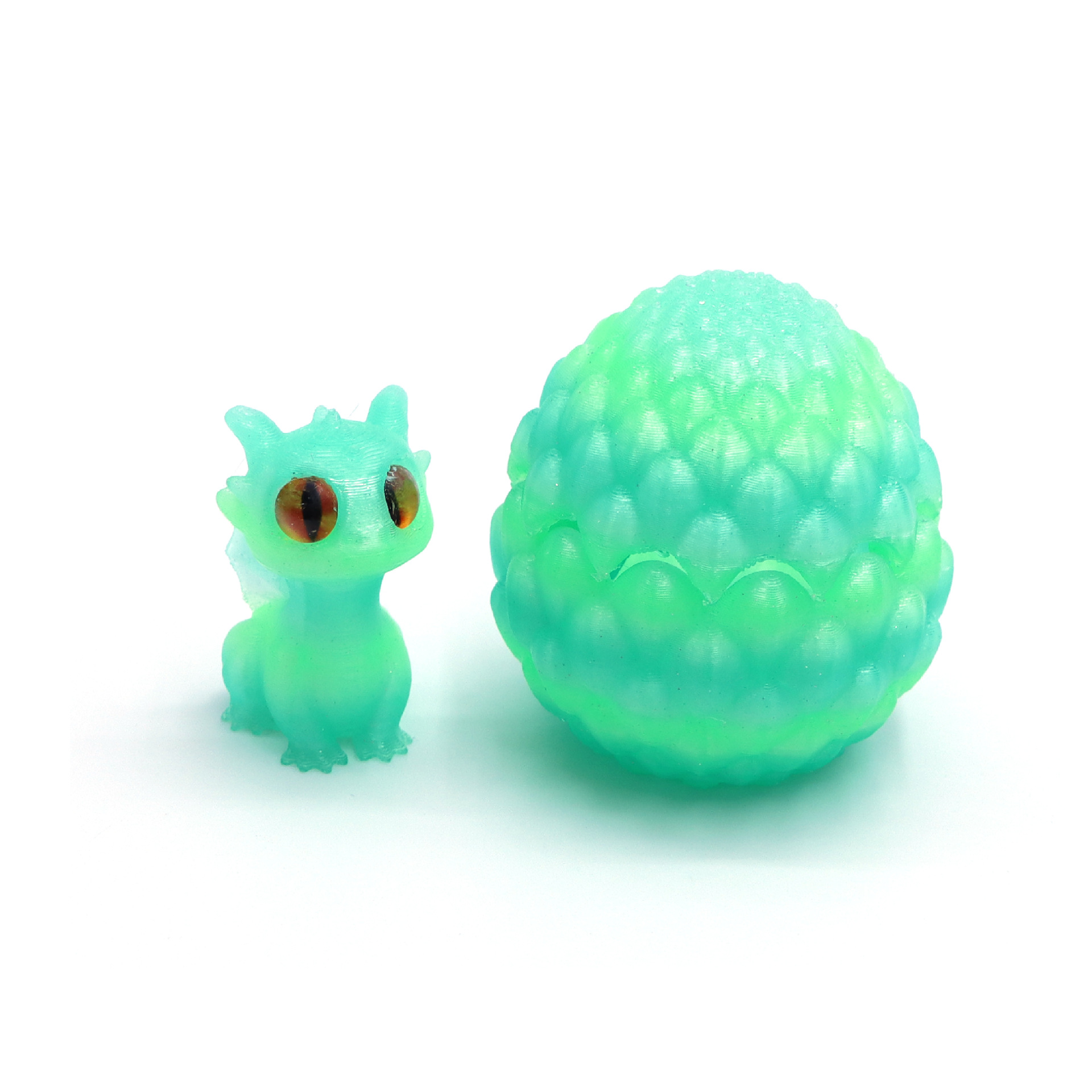 Flip dragon egg + little flying dragon - dreamy rainbow green/gradient random. please don’t take pictures if you mind