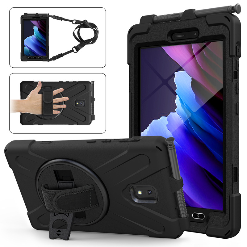 Suitable for Samsung 8.0inch Tab active 3 Lanyard Shoulder Strap Silicone Silicone Tablet Protective Case with Pen Insert