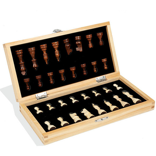 Foreign trade cross-border board game wooden chess set solid wood foldable parent-child interactive game toy