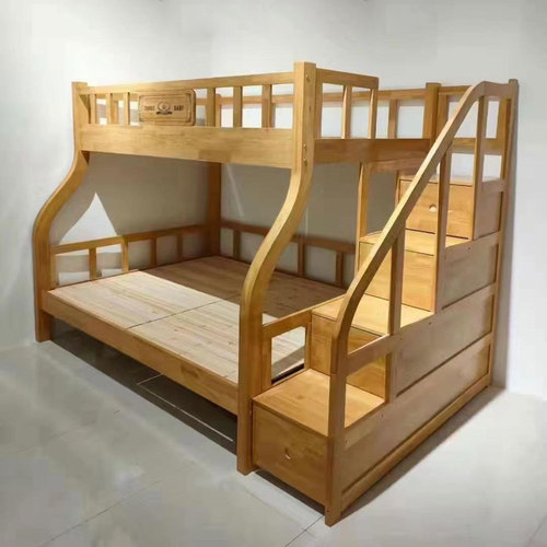 Oak bunk bed, adult and child bunk bed, multi-functional bunk bed, adult dormitory bunk bed