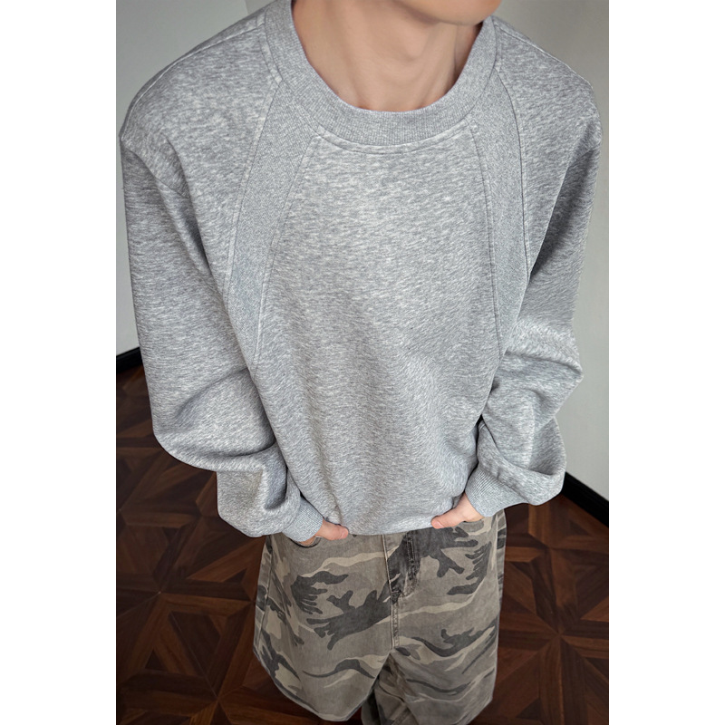 Cleanfit Deconstructed Sweatshirt Men's Autumn Trendy American High Street Heavy Loose Inner Casual Pullover Top_voghion.com