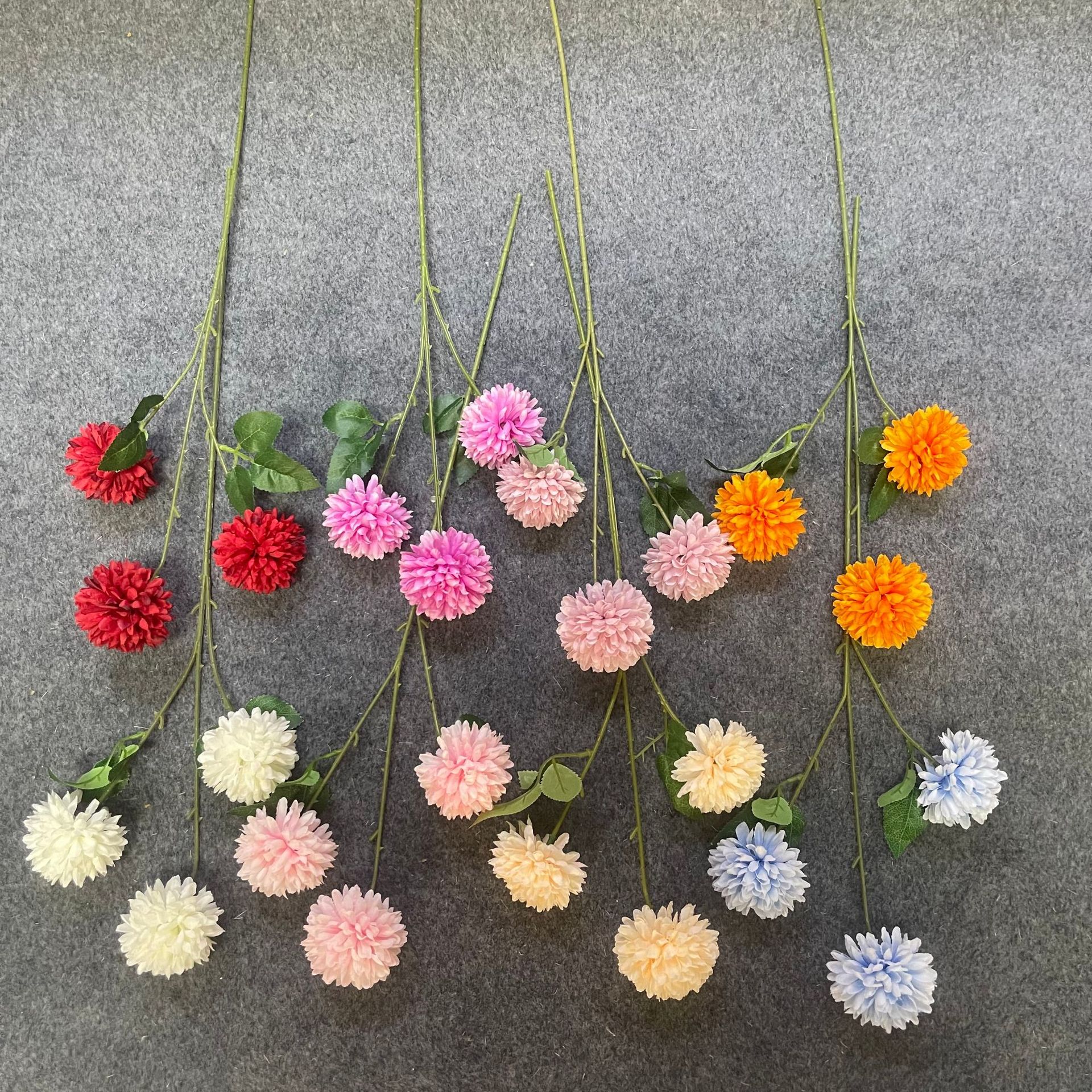 Ball Chrysanthemum Artificial Flower Wedding Hall Photography Decoration Decorative Item 3 Heads Small Ball Chrysanthemum Artificial Flower