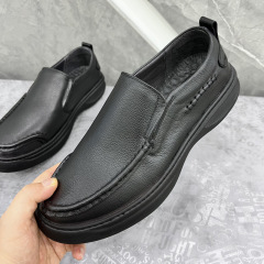 男春秋季新款头层牛皮手工男鞋轻底防滑上线单鞋休闲软皮男式鞋子