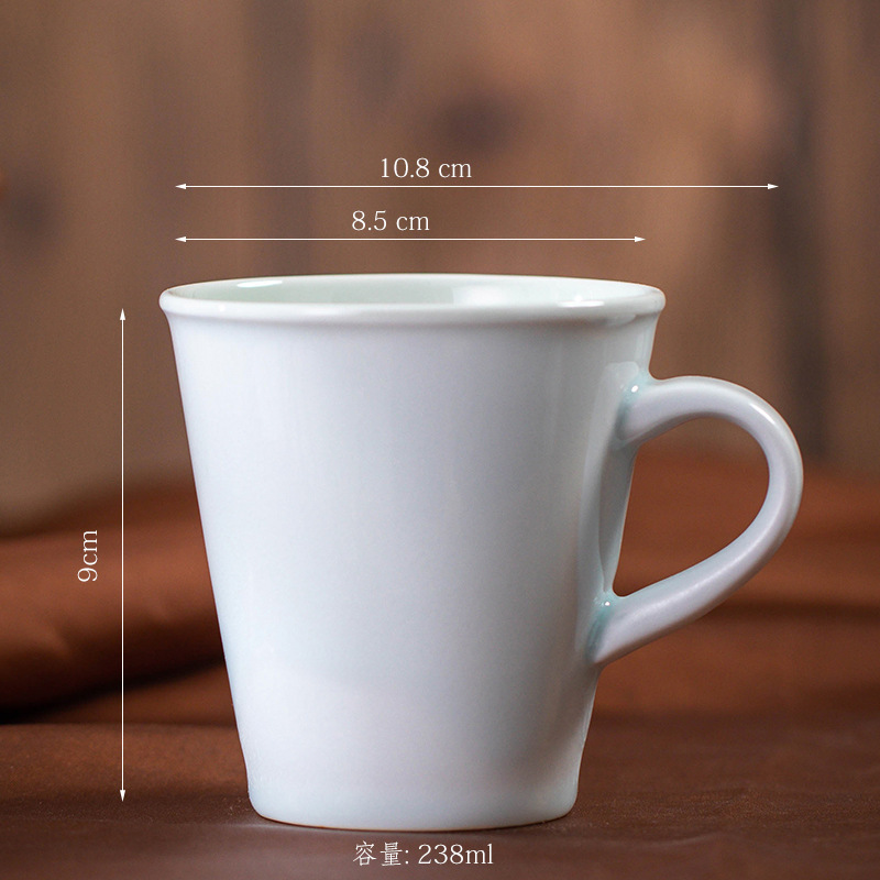 レトロな陶磁器のコーヒーカップの創意的な窯は耳のマグカップのシンプルな家庭用カップの事務カップの粗い陶器の濃縮のコップがあります。|undefined