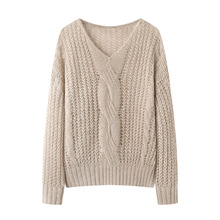 2025冬季新款女装百搭通勤简约显瘦减龄绞花毛衣针织衫RL90601437