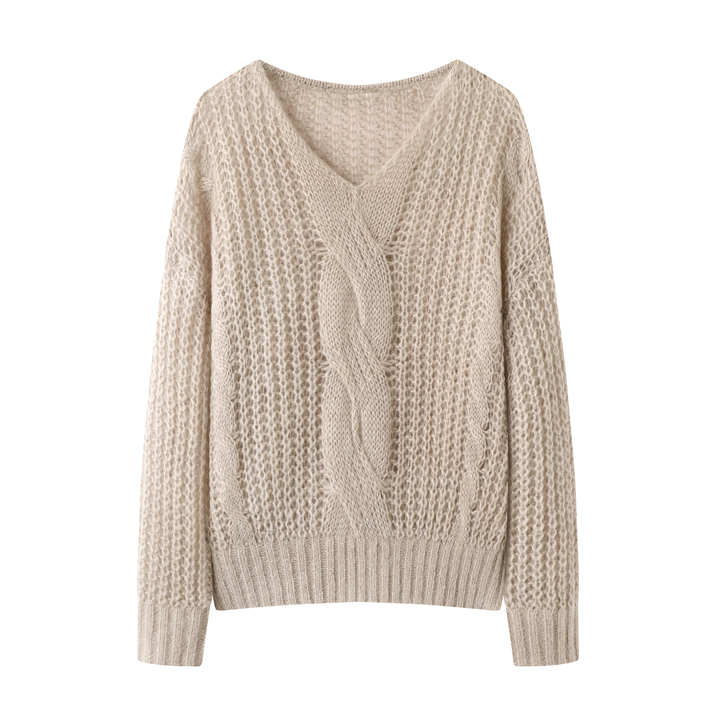 2025冬季新款女装百搭通勤简约显瘦减龄绞花毛衣针织衫RL90601437