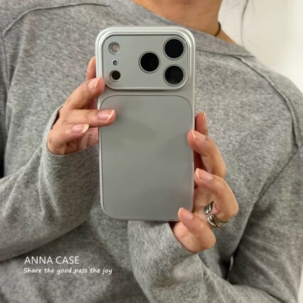 Suitable for Iphone16 Mobile Phone Case 17Pro Max Premium Silver Large Window 15Pro Anti-Fall Personalized 14 Men and Women 13