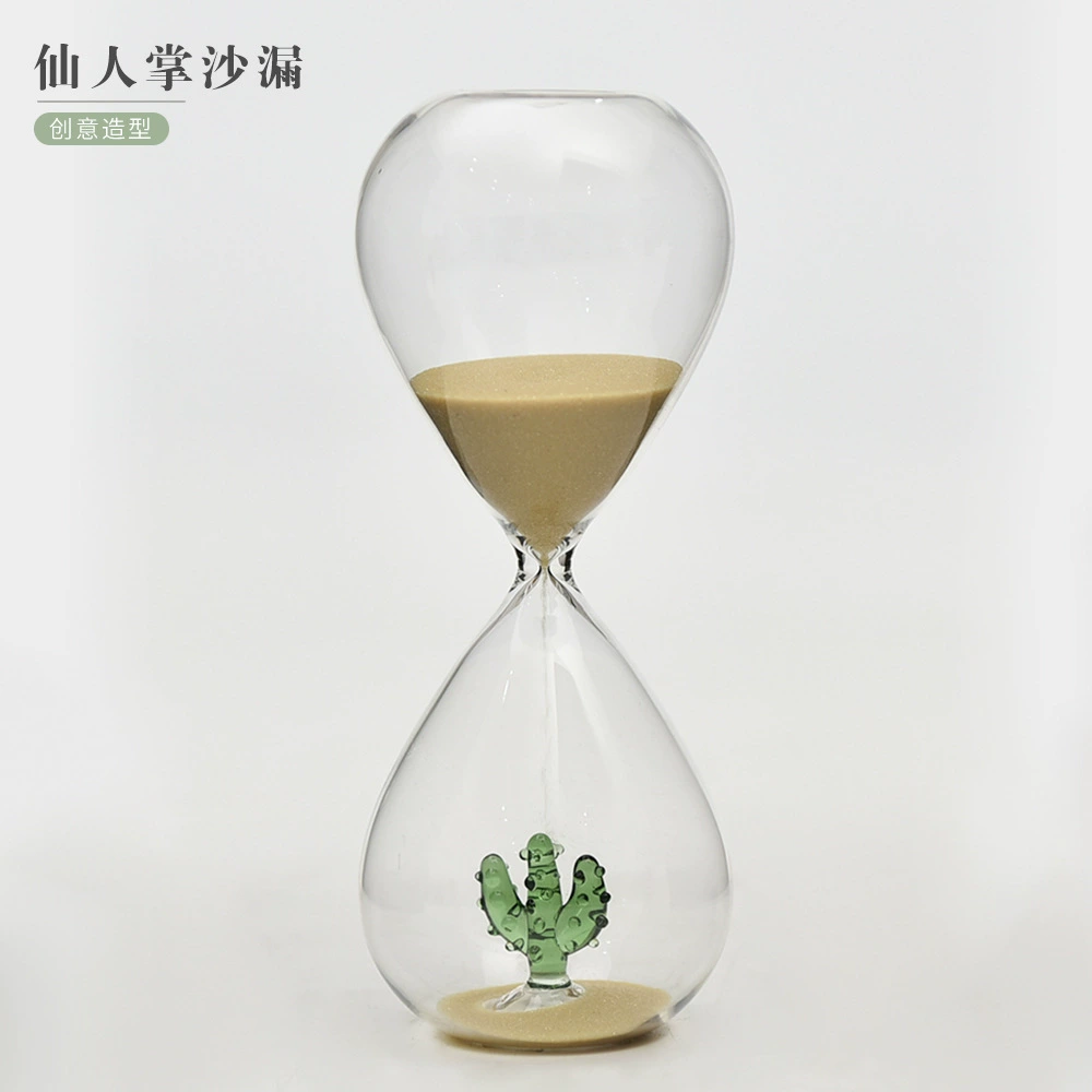 Творческий 15 минут Кактус песочные часы таймер 3D стиль дома украшения стеклянные поделки фабрики оптом