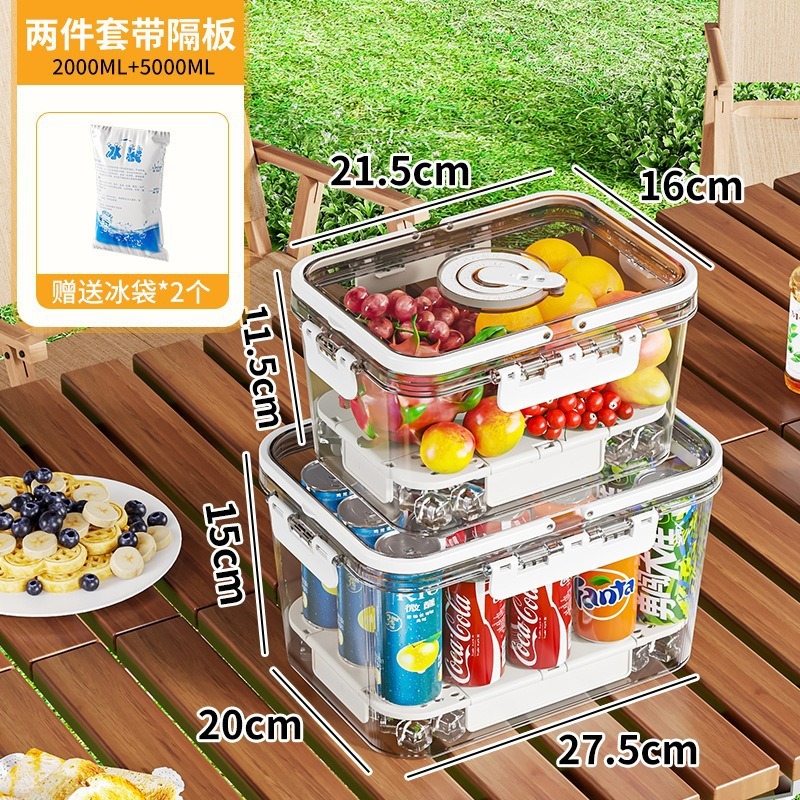 厚みのある冷蔵庫鮮度保持ボックス大容量透明フルーツ収納ボックス屋外キャンプピクニック包装ボックス卸売|undefined