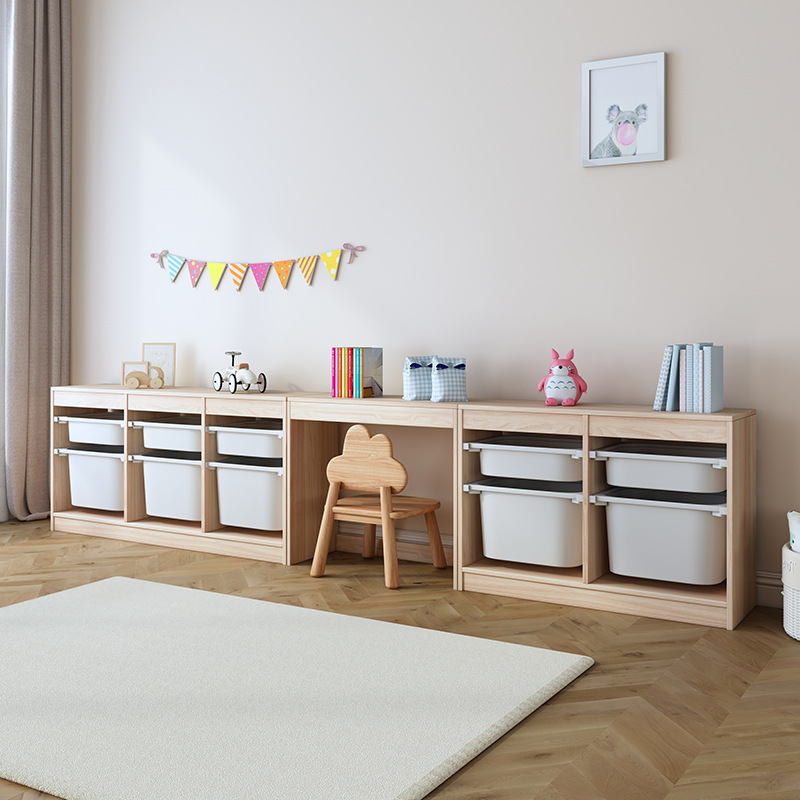 子供の木の手作りのテーブルのゲームのテーブルの赤ちゃんのおもちゃの棚の学習のテーブルの収納棚の置物の棚の幼児のロッカー