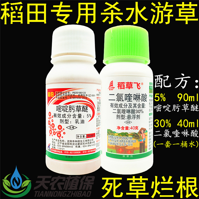 嘧啶肟草醚二氯喹啉酸水稻田稗草水游草过江龙稻李氏禾稻稗除草剂