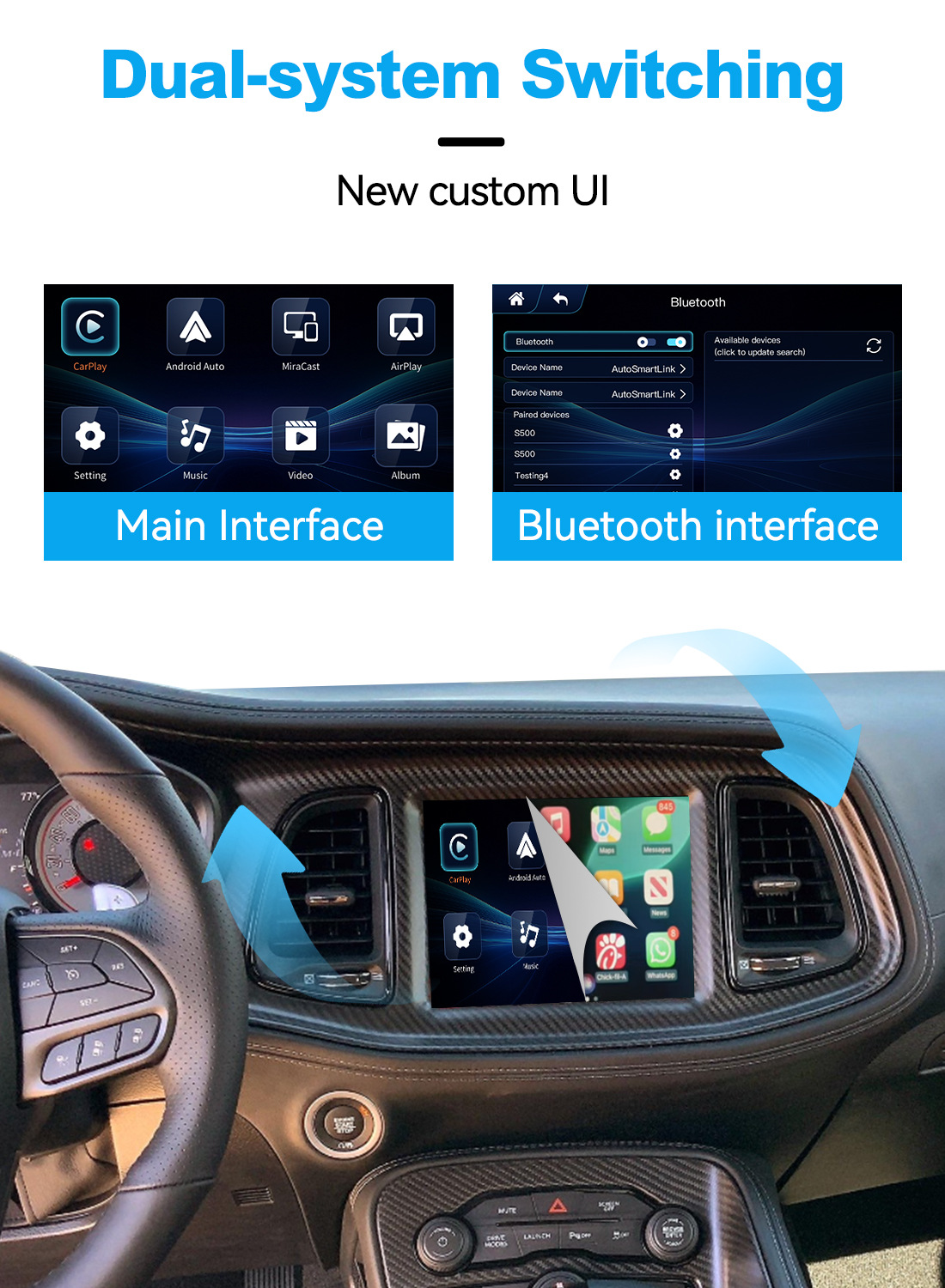 Suitable for Jeep Jeep with Uconnect 8.4" Wireless Carplay/Android Module Decoder