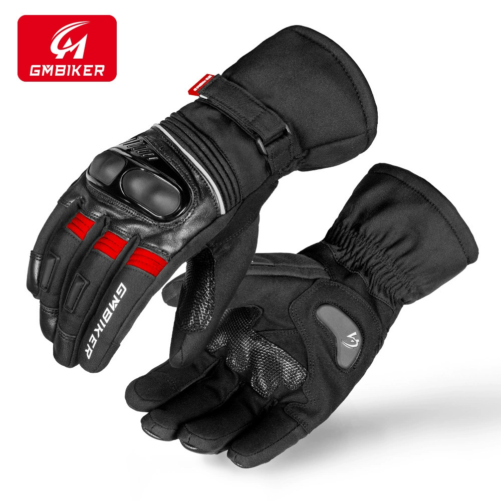 Зимние мотоциклетные перчатки длинные бархатные утолщенные, ветрозащитные, водонепроницаемые, мотоциклетное оборудование