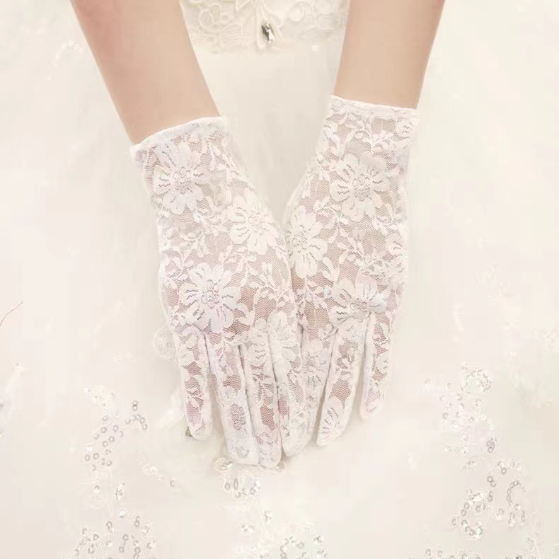 Guantes de encaje corto para mujer transfronteriza delgados guantes de baile sexy GUANTES DE DISFRACES