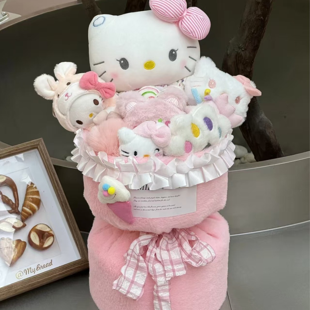 Mantequilla de Navidad Día de San Valentín Teddy Bear Buquet para novia muñeca de peluche dibujos animados creativos regalo de cumpleaños