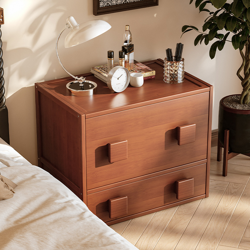 New Retro Bedroom Bedside Table Floor-Standing Card Door Cabinet Free Combination Splicing Cabinet Cupboard Home Living Room Storage Cabinet