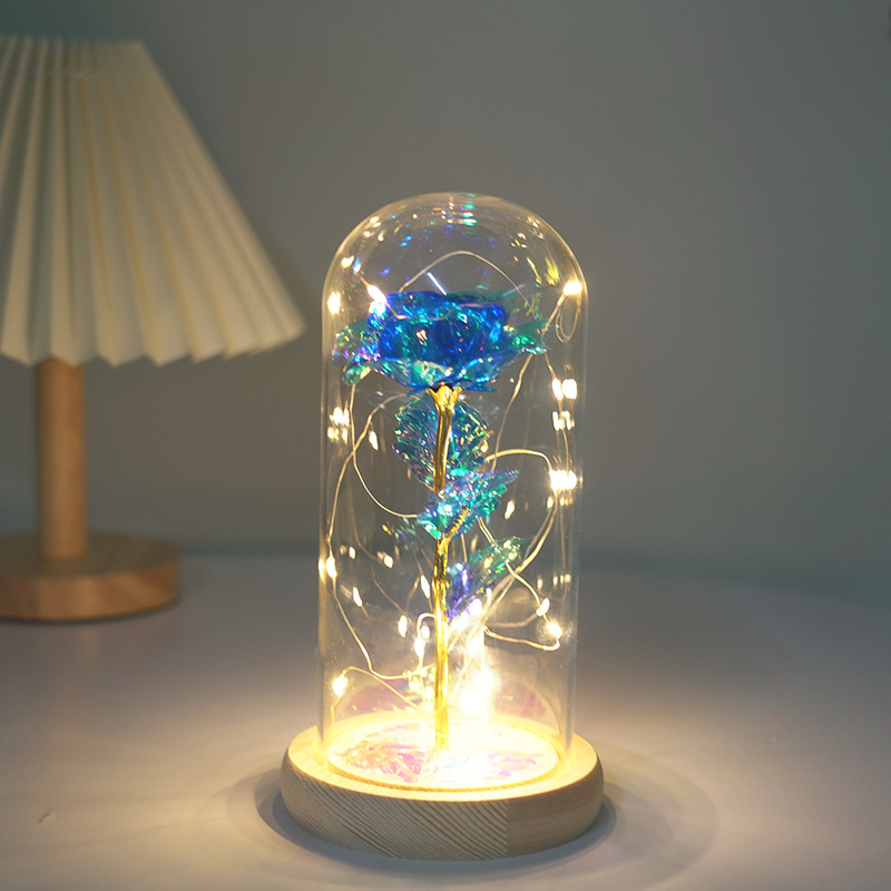 蓝色彩金玻璃罩