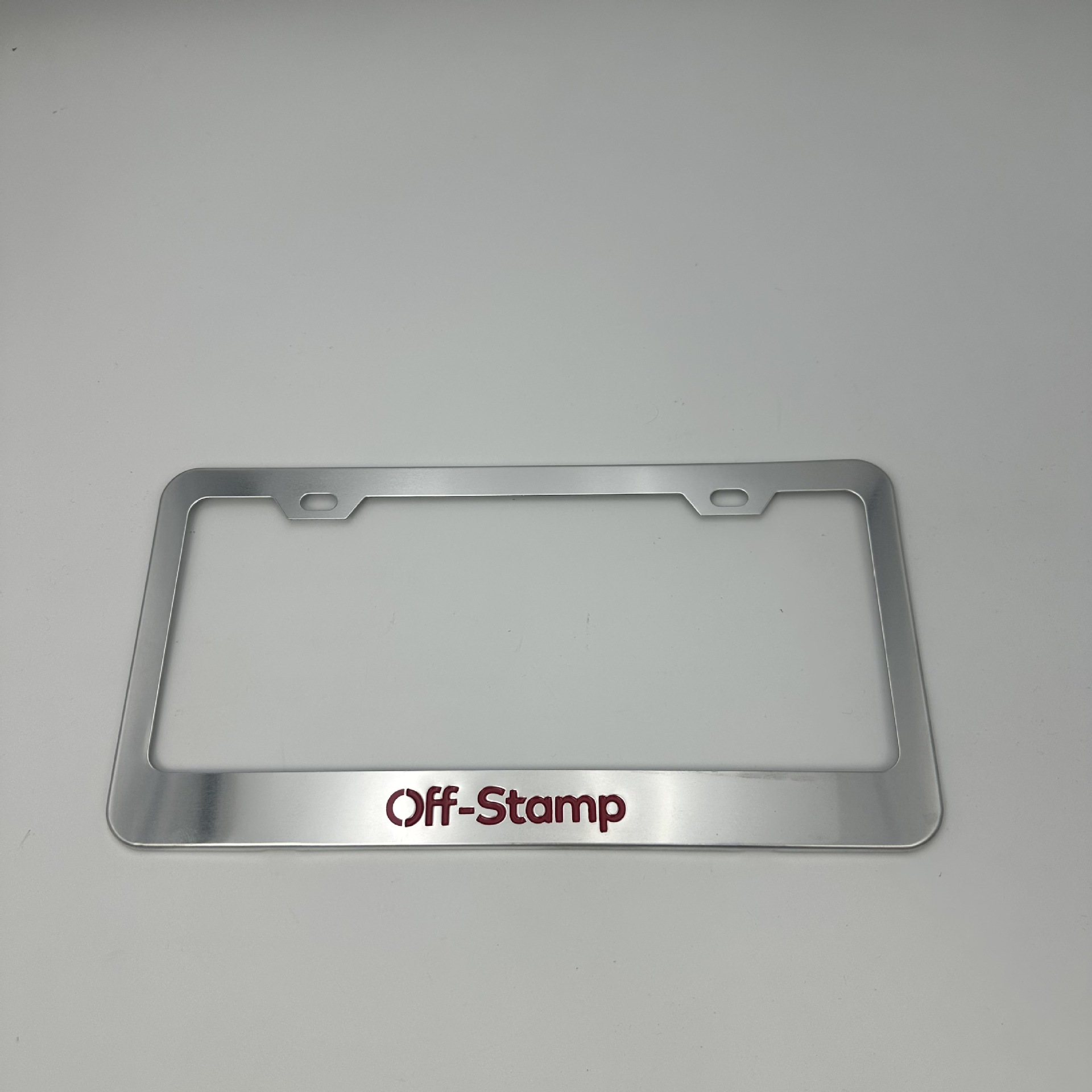 Cross-Border American Standard Stainless Steel License Plate Frame, Anti-Falling Thickened License Plate Frame, Off-Stamplogo Silver Color