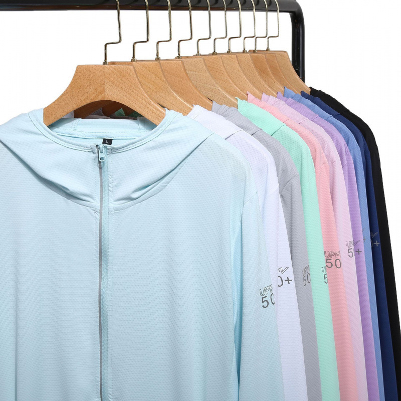 upf50 nylon ice silk sunscreen clothing women's summer anti-ultraviolet thin skin clothing sunscreen shirt sunscreen clothing men's wholesale