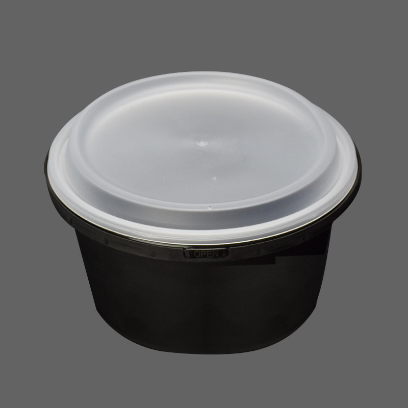 Tazón de embalaje para llevar desechable redondo imprimible engrosado plástico a prueba de fugas sopa en polvo sopa tazón picante caja de arroz caliente