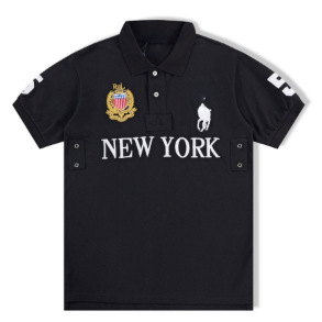 Summer Men's Cross-Border Polo Shirt Lapel Embroidered Malaysian City Style Casual Large Size Top T-Shirt Polo Short Sleeves