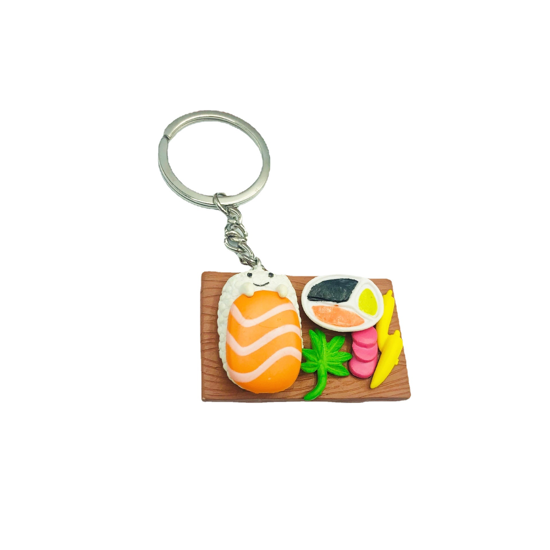 Venta caliente simulación japonés sushi llavero bolsa Ropa Comida artesanal pequeño regalo suministro transfronterizo