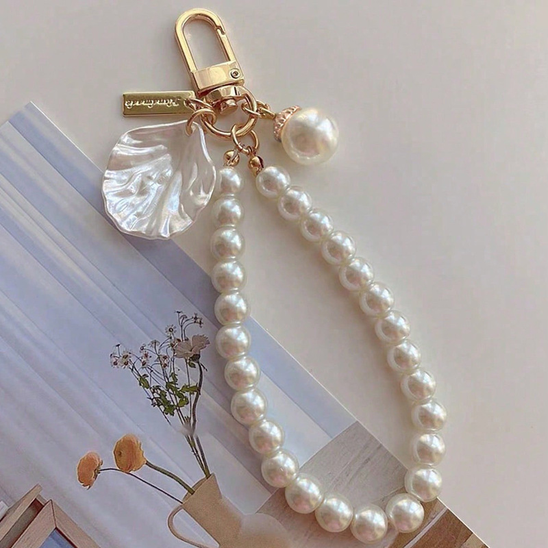 Ins Style Pearl Shell Keychain for Women, Exquisite Mobile Phone Chain, Bag Pendant, Chain Accessories, New Style