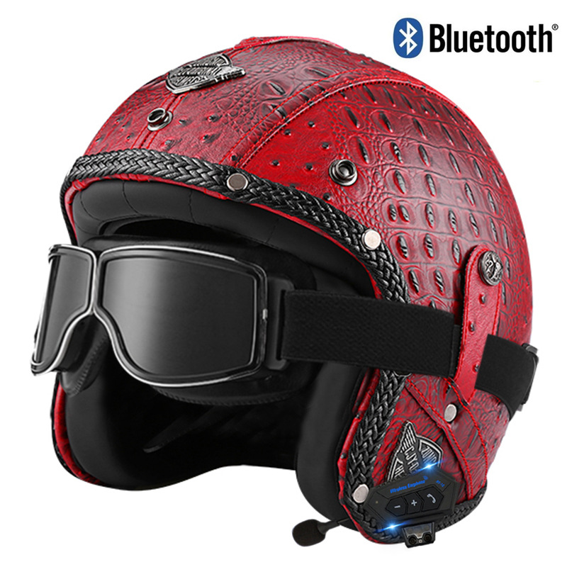 빨간 악어 패턴 광장 복고풍 거울 블루투스