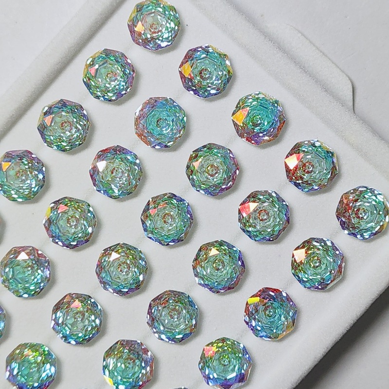 5A Grade Eight-Sided Millennium Rose-Cut Rose Garden Coated Zirconia Dazzling Nail Art Rhinestone Inlaid Stone Jewelry-Grade Loose Stone