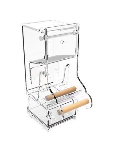 Parrot feeder anti-splash food box tiger skin food bowl supplies utensils trough bird automatic feeding feeder