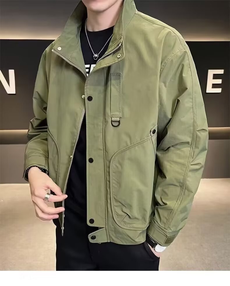 Nueva marca de moda de primavera y otoño de 2024, chaqueta de herramientas suelta y hermosa de todo fósforo, chaqueta de hombre, chaqueta de pareja