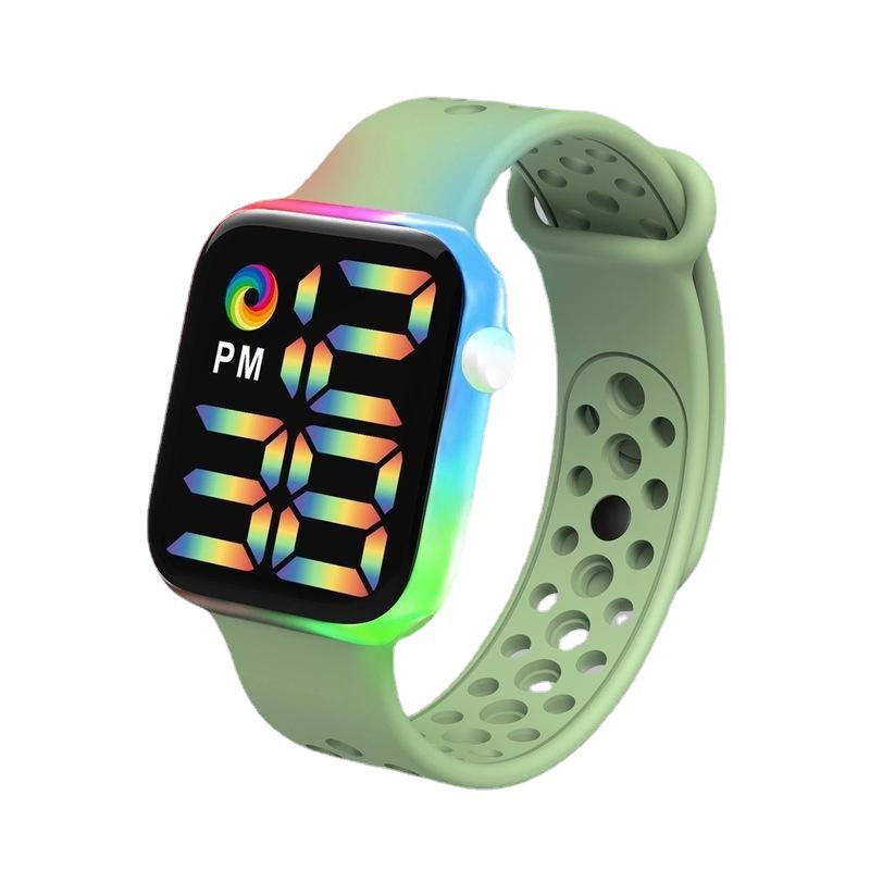 2021 nuevo reloj electrónico LED Y1 banda de arco iris fresco impermeable digital deportes moda pareja adulto reloj LED