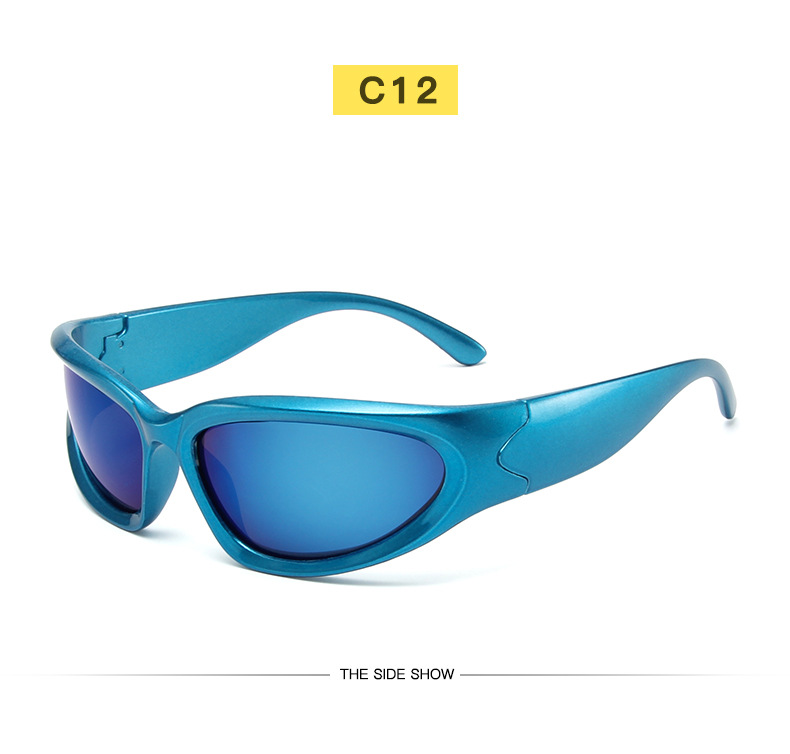 Sportsonnenbrille Im Y2k Steampunk Design Für Damen Und Herren_voghion.com
