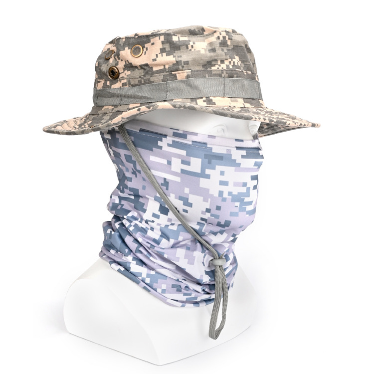 Pañuelo para el cuello con protección solar, sombrero de ala redonda y grande para hombre, adecuado para senderismo, camping, pesca, sombrero de pescador transpirable con protección solar, sombrero para el sol plegable.