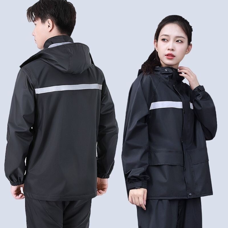 Raincoat and Rain Pants Set Oxford Cloth Split Labor Protection Wholesale Electric Vehicle Motorcycle Takeaway Reflective Outdoor Raincoat