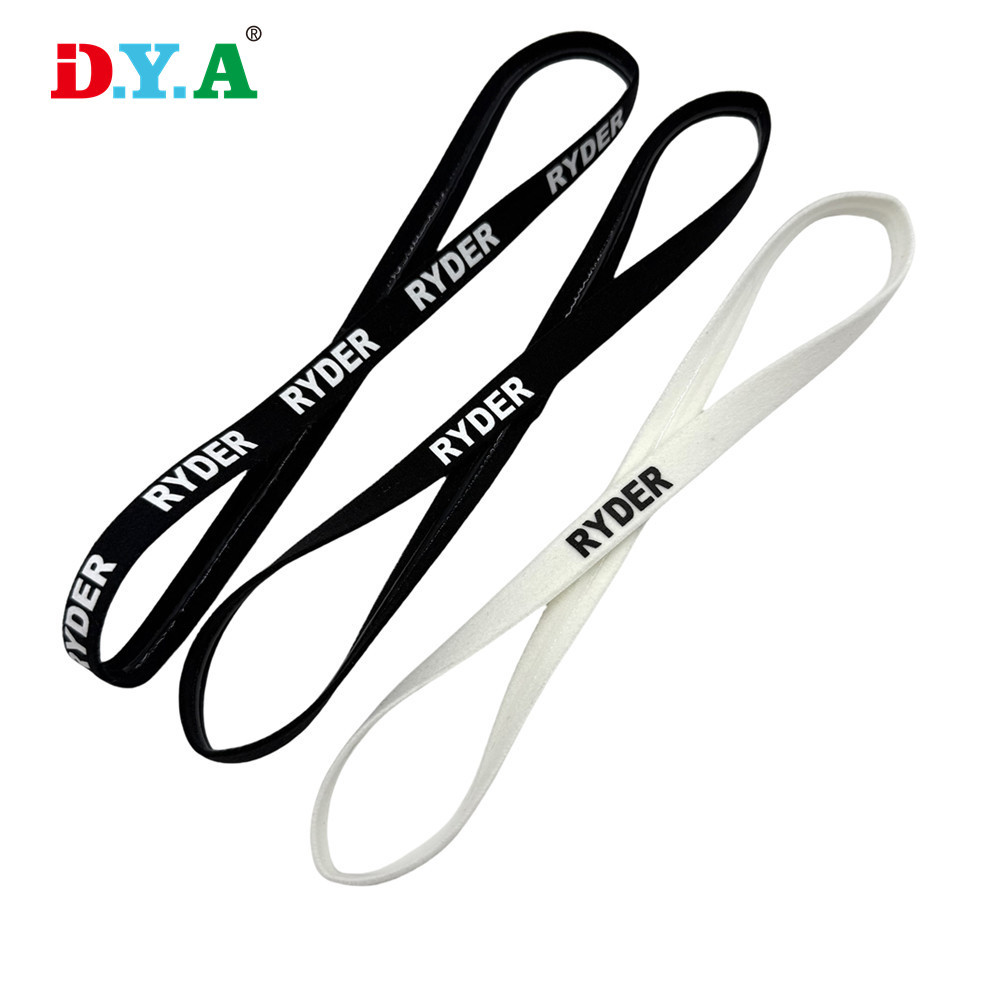 苏州工厂定 制印字头带成品10mm宽黑白色硅胶印字提花工艺松紧带