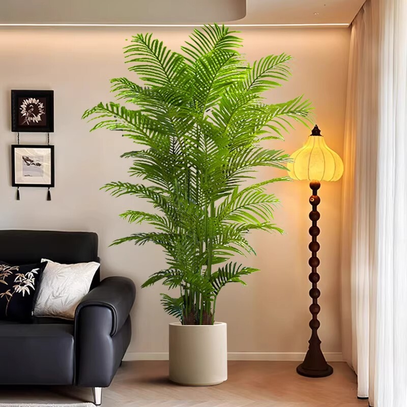 模擬緑の植物、ハイエンドの軽い豪華なひまわり、フレンチミッドセンチュリースタイルのリビングルームの室内装飾、ハイエンドの偽植物の装飾品|undefined