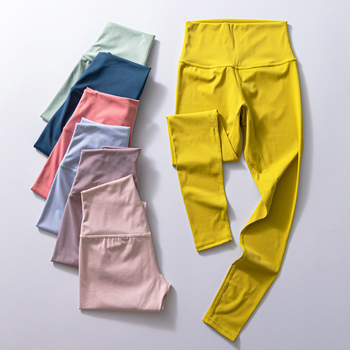 Cross-border high-waisted yoga pants for outdoor wear, aligning with foreign trade trends, hip-enhancing, quick-drying, elastic, bare-feel workout and fitness pants