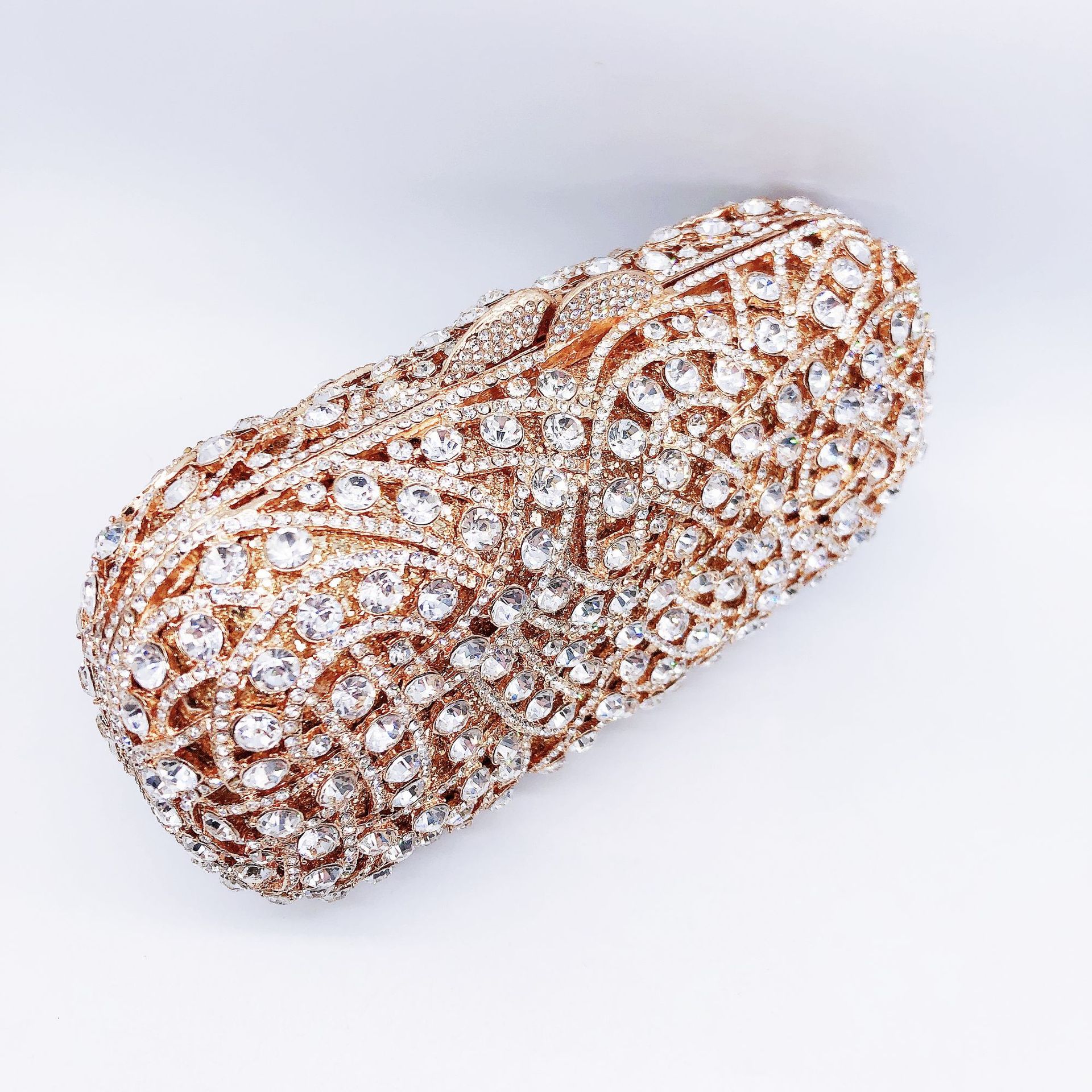 Túi clutch nữ đính đá pha lê dạ hội sang trọng — Màu vàng, Màu bạc