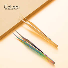 gollee美睫师嫁接睫毛镊子分毛专用海豚夹手感好不累手假睫毛镊子