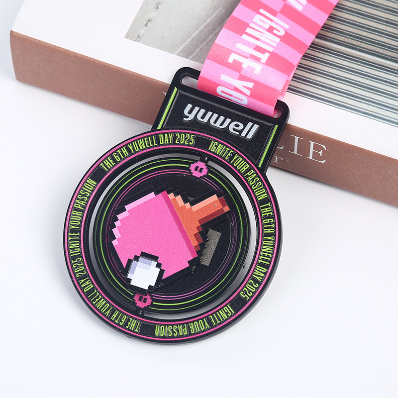 Medalla de metal transfronteriza personalizada juego de imán giratorio medalla de aniversario conjunta lista publicidad personalizada