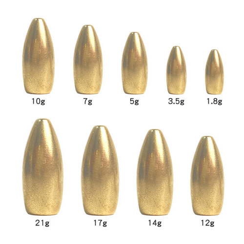 Luya Bullet Copper Pendant Waist Drum Bullet Copper 1.8g-21g Smooth Weighted Copper Pendant Manufacturer Wholesale