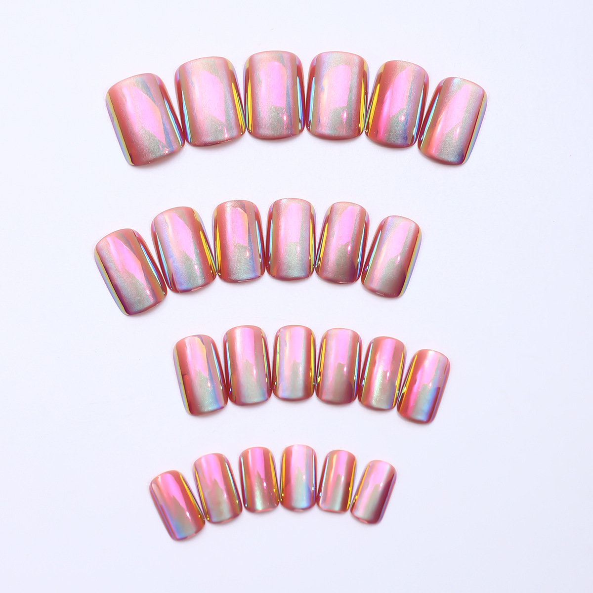 Uña de ojo de gato, 24 piezas de uñas de ojo de gato, fantasía de color, productos terminados de uñas al por mayor.