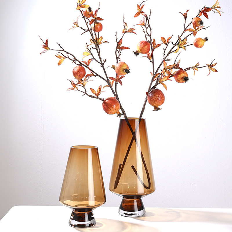 Florero de color de alta gama de lujo ligero, plato de fruta, combinación de color incorrecto, habitación modelo, decoración de mesa, decoración de flores, joyería de sala de exposición de invitados