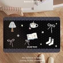 韩系少女浴室地垫简约厕所门口吸水耐脏软垫子卫生间装饰耐磨脚垫