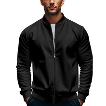 A 45476 Solid stand collar men's jacket ��ɫ������ʿ�п�