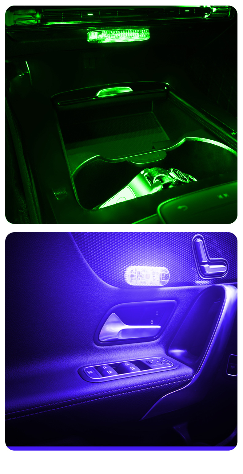 Cross-border car touch light USB wireless footlight flashing airplane light backup lighting colorful decorative warning light