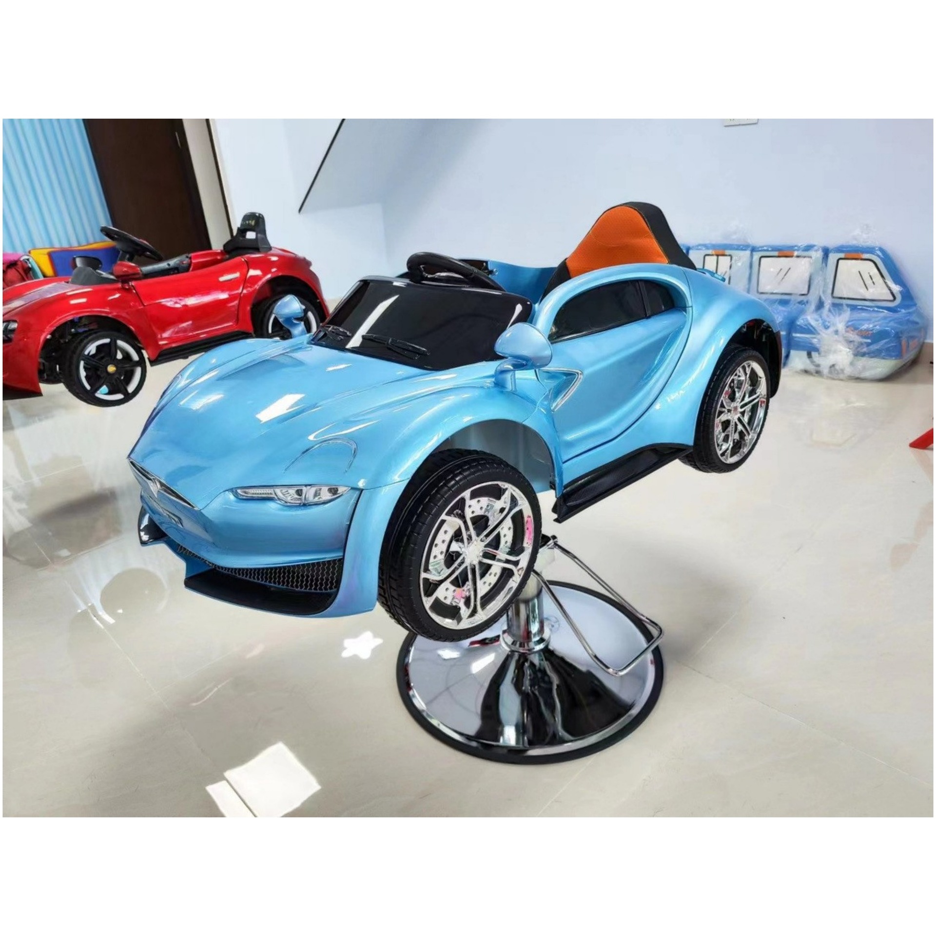 Silla de peluquería transfronteriza para niños silla de cabello giratoria silla de elevación salón de peluquería multifuncional asiento de automóvil de dibujos animados al por mayor image 84