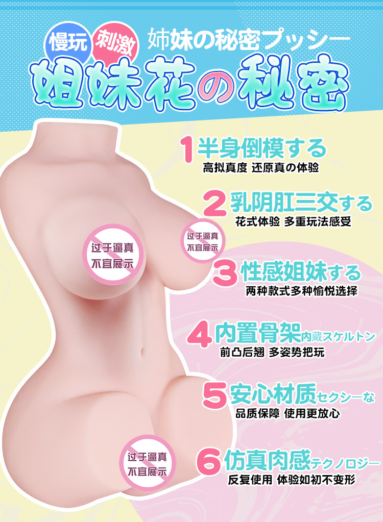 Jiuai Half-Body TPE Male Masturbator with Realistic Mold, Manual Adult Toy — detail image 3